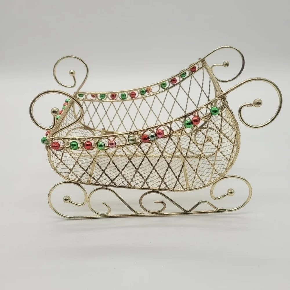 Christmas Wire Gold Sleigh